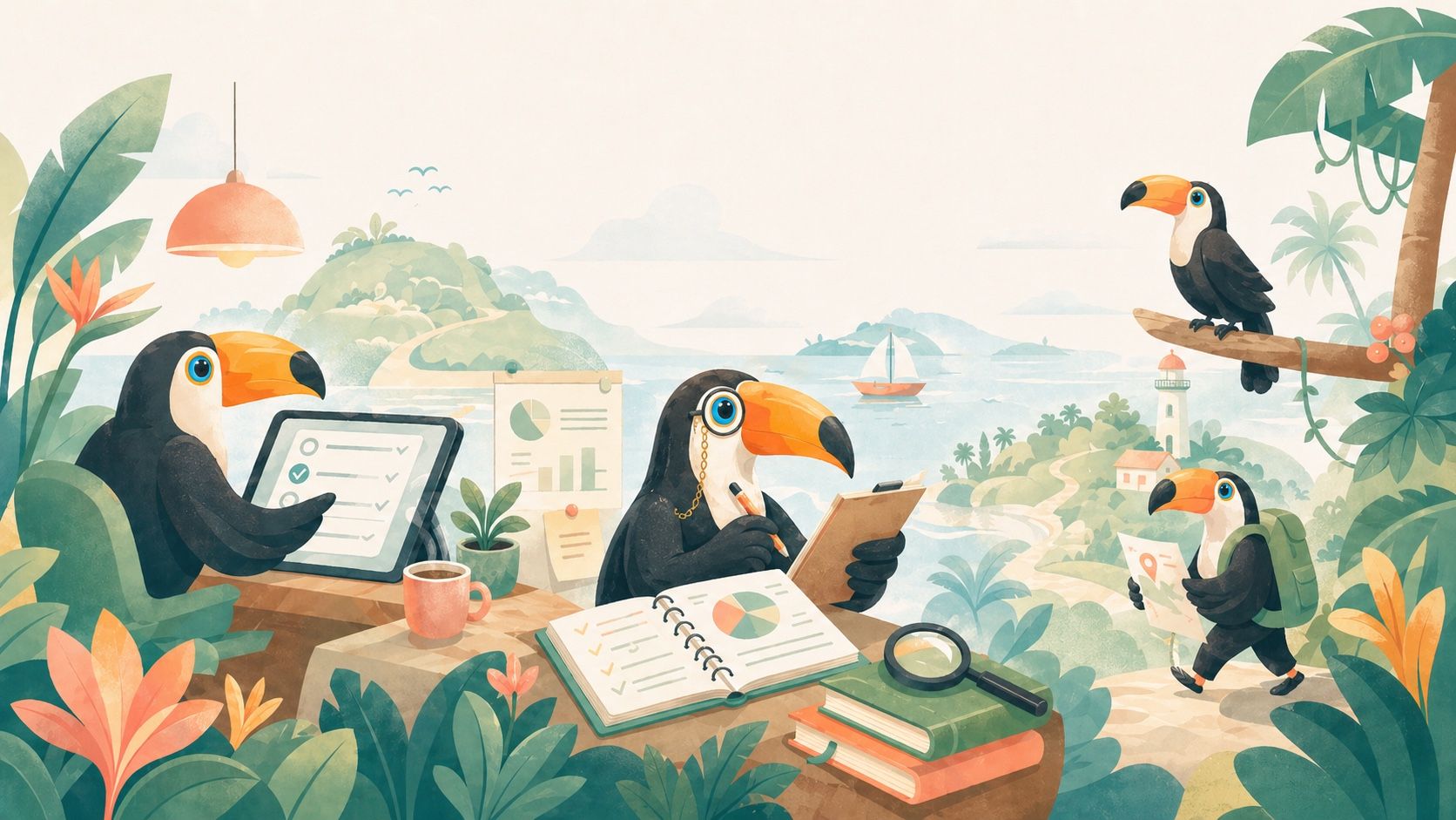 TUKANA — illustrated toucan scene